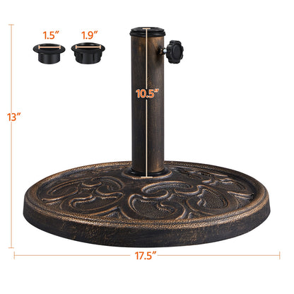 Costoffs 22lbs 17.5’’ Outdoor Patio Heavy Duty Market Umbrella Base Stand Round All Weather Umbrella Base