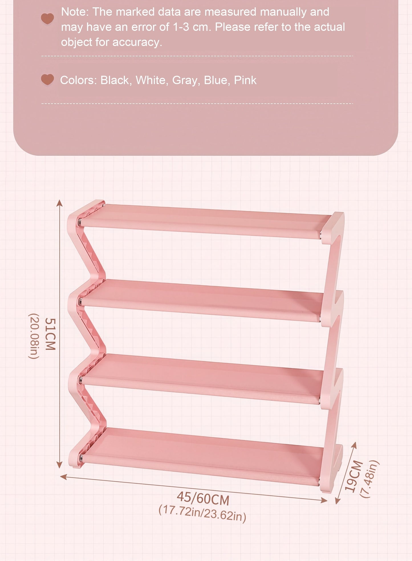 4-Tier Z-Shaped Shoe Rack, Durable Plastic Independent Storage Boxes, Curved Design, Multi-Function Storage Rack, Easy Assembly Freestanding Shoe Rack, No Tools Required, Compact Design, Suitable for Living Room Or Dorm, Stackable And Space-Saving