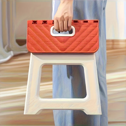 9 Inch Folding Step Stool 300 LB Capacity Non Slip Foot Stool With Handle Plastic Foldable Step Stools For Sala Dormitorio Y Actividades Al Aire LibreStepping Stool For Bathroom Black Small Step Stool