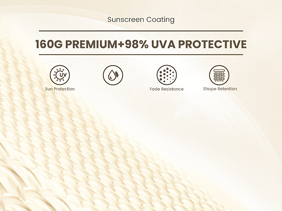 7ft Bohemian Outdoor Umbrella with Fringe Tassels & Carry Bag - UV 50+ Sun Protection, Wind-Resistant Steel Frame, White Canopy with Yellow Fringe Trim, Round Beach & Patio Umbrella for Poolside, Garden, Backyard, Picnic - Easy-Clean Polyester Fabric, Por