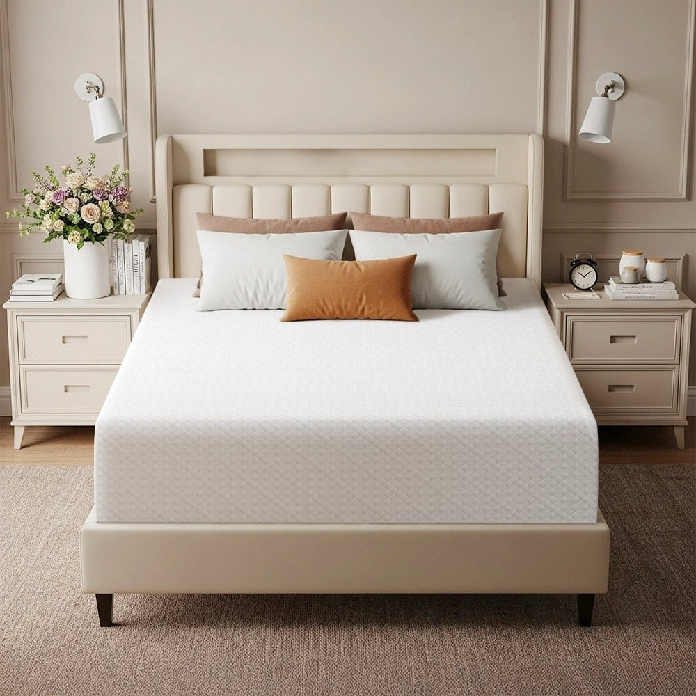 Costoffs 8/10/12in Gel Memory Foam Mattress, Medium Firm Bed with Green Tea Scent & 3-Layer Support for Dorm, Guest Room, Bunk Bed, Furniture for Home, Christmas Gift
