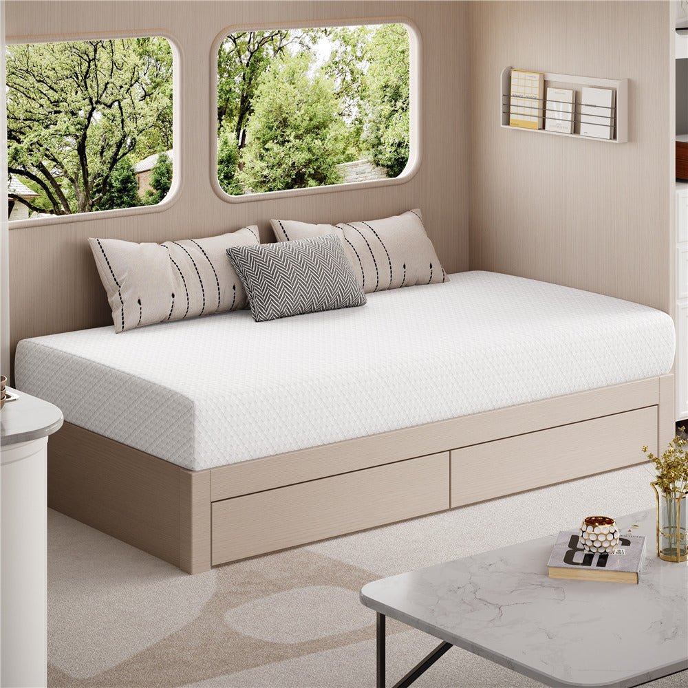 Costoffs 8/10/12in Gel Memory Foam Mattress, Medium Firm Bed with Green Tea Scent & 3-Layer Support for Dorm, Guest Room, Bunk Bed, Furniture for Home, Christmas Gift