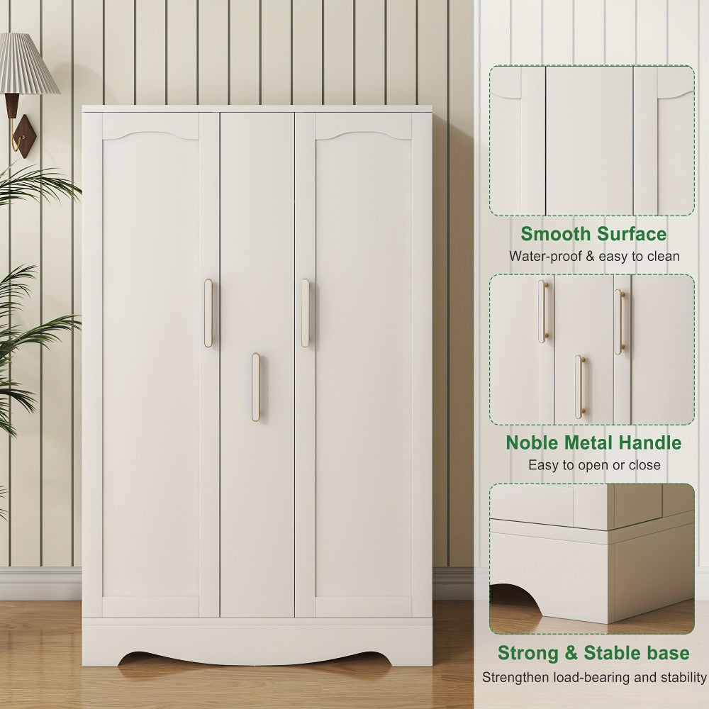 Pantry Cabinet with Drawer & Adjustable Shelves, White Kitchen Storage Cupboard Buffet Sideboard for Kitchen Dining Room Entryway, Freestanding Organizer Cabinet, 3 Sizes Available