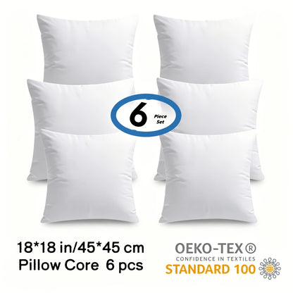 [Outdoor Patio Pillows] Set Of 4/6 Outdoor Patio Throw Pillow Inserts, 16*16, 18*18, 20*20in Square Decorative Pillow Forms, Hypoallergenic Microfiber Fill, Weather Resistant, OEKO- For Garden, Porch, Backyard Furniture
