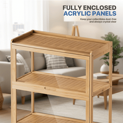 Display Cabinet with Acrylic Doors, 5-Tier Curio Cabinet for Collectibles, Display Case Showcase for Living Room, Office, 27.5" (L) x 13.5" (W) x 67.5" (H)