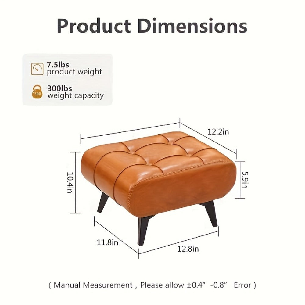 Upholstered Footstool Ottoman Rectangular Stool Multi-functional Shoe Bench for Living Room Bedroom Entryway Hallway, Modern Accent Sofa Side Seat Home Decor Furniture, Oil Black 1pc or 2pcs