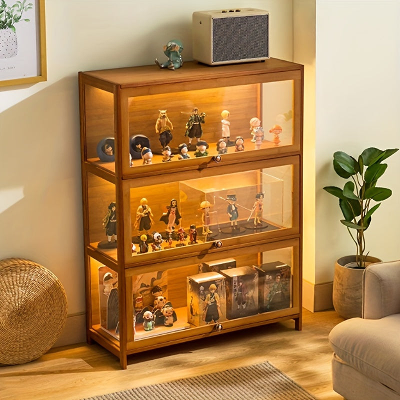 1pc Handmade Display Cabinet, Acrylic, Display Stand, Non-Glass, Cosmetics Shelf, Home Use