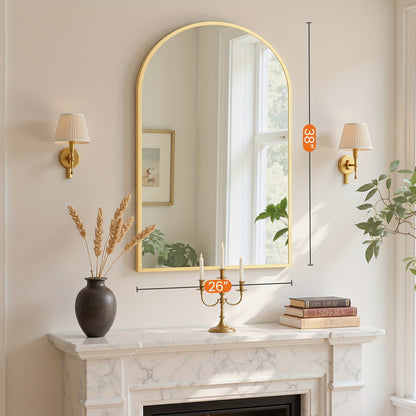Arched Straight Bathroom Mirror Wall Mirror - an Ideal Choice for Bathroom Entrances and Bedrooms with True Reflection and No Deformation