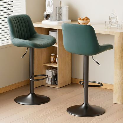 1/2/3/4 Packs Counter Height Bar Stools, Adjustable Swivel Upholstered Counter Height Barstools with Back And Footrest, Stool Chair for Kitchen Counter Island