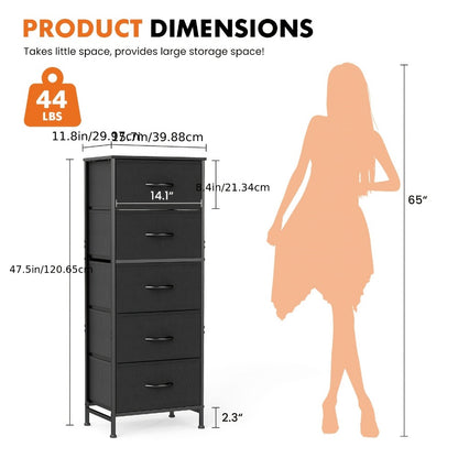 5-Drawer Freestanding Kitchen Pantry Cabinet with Multiple Color Options detail image - detail view 4