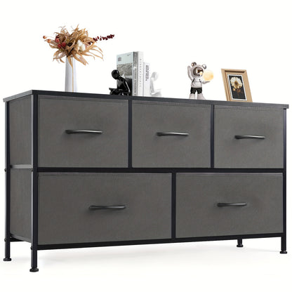 Dresser shown in the Gray - 5 Drawers option