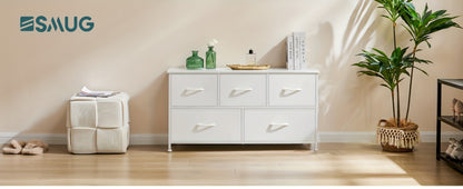 5-Drawer Plastic Dresser with Removable Storage Bins for Bedroom detail image - detail view 11
