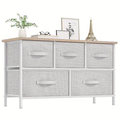 5-Drawer Wide Dresser, Clothing Storage Organizer for Organized Everyday Storage detail image - detail view 3
