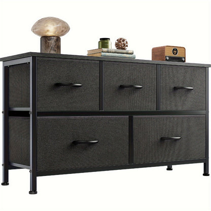 5-Drawer Wide Dresser with Multiple Color Options, Drawer Storage Cabinet detail image - detail view 3