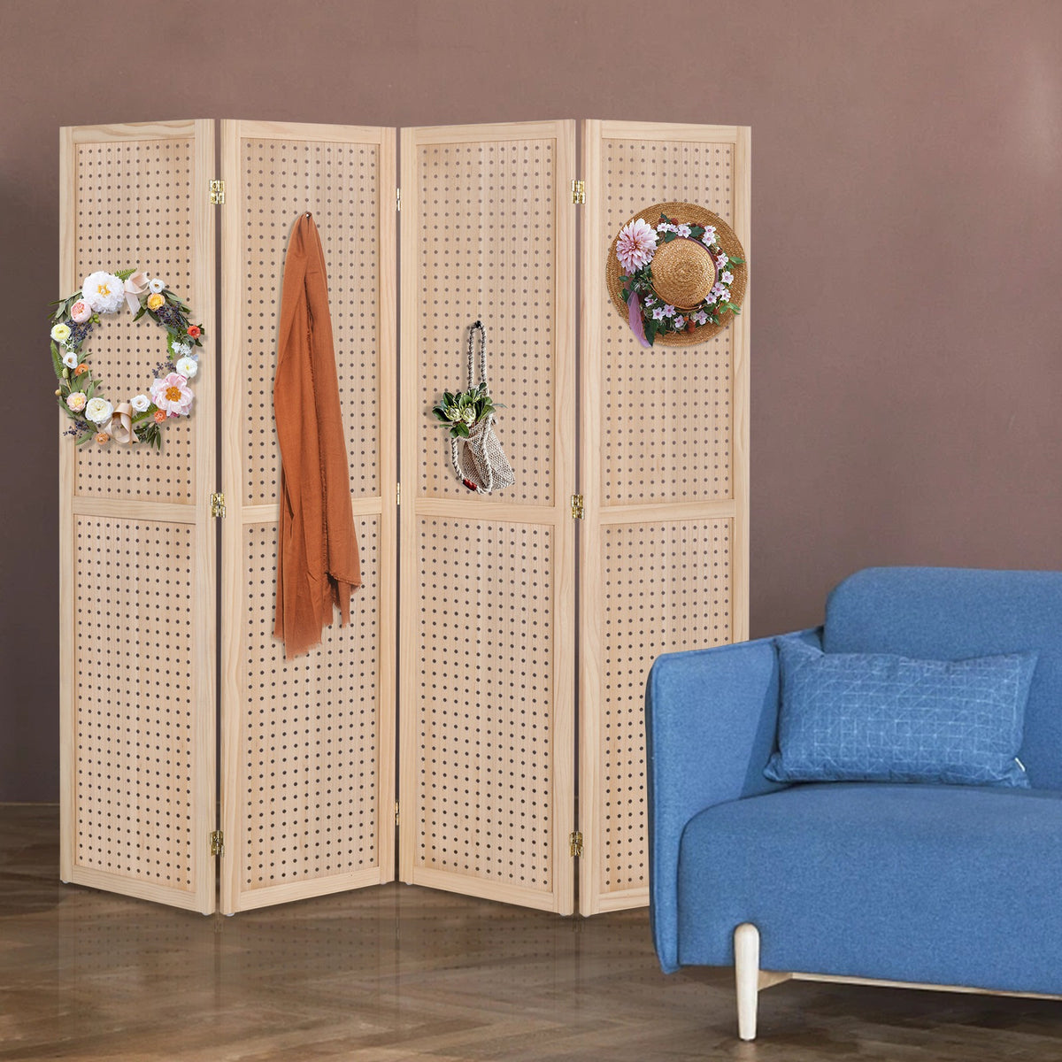 5-Foot Freestanding Room Divider with Added Privacy for Privacy and Space Definition detail image - detail view 9