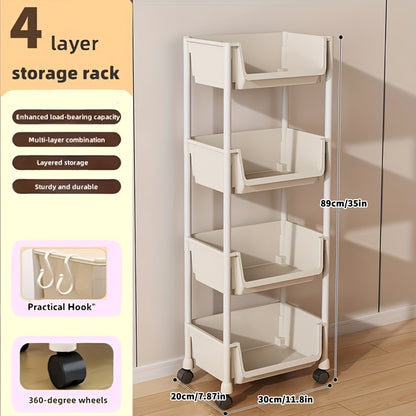 Shoe Rack shown in the 4 Layers with wheels and hooks option