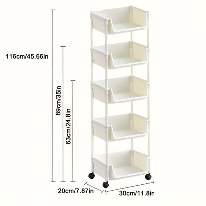 5-Layer Shoe Rack with Rolling Wheels for Organized Everyday Storage detail image - detail view 4