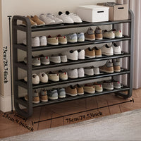 Black 5-layer shoe rack can hold 18 pairs of shoes