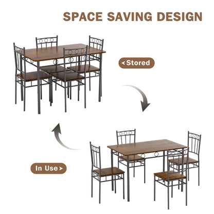 5-Piece Dining Table Set with Multiple Color Options for Kitchen detail image - detail view 8