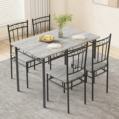 Dining Table Set shown in the Light Gray option