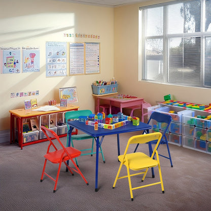 5-Piece Foldable Kids Table And Chair Set with Multiple Color Options for Kids' Room detail image - detail view 3