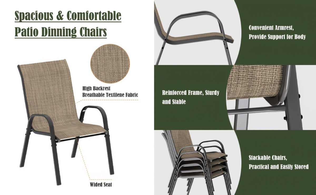 5-Piece Patio Dining Set with Stackable Design for Practical Everyday Home Use detail image - detail view 19