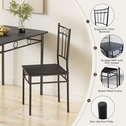 5-Piece Rectangular Dining Table Set with Solid Wood Construction for Kitchen detail image - detail view 12