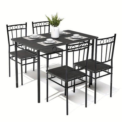 5-Piece Rectangular Dining Table Set with Solid Wood Construction for Kitchen detail image - detail view 9