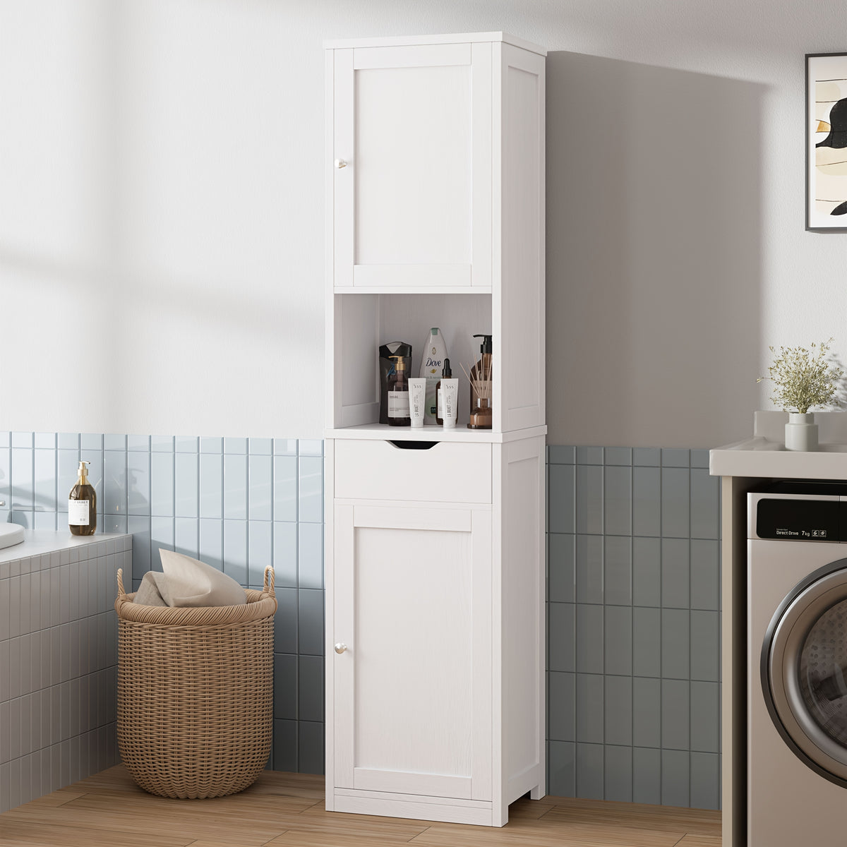 Storage Cabinet shown in the White option