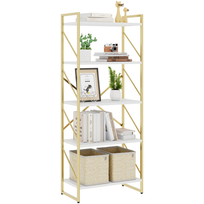Bookshelf shown in the white golden option