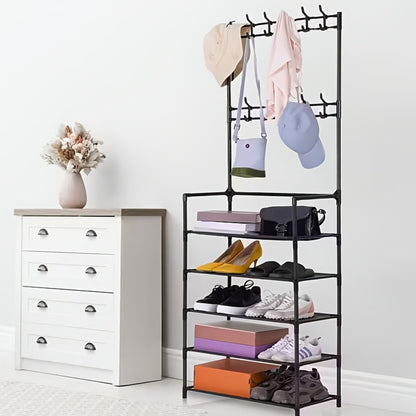 5-Tier Freestanding Coat Rack, Freestanding Garment Rack for Organized Everyday Storage detail image - detail view 3