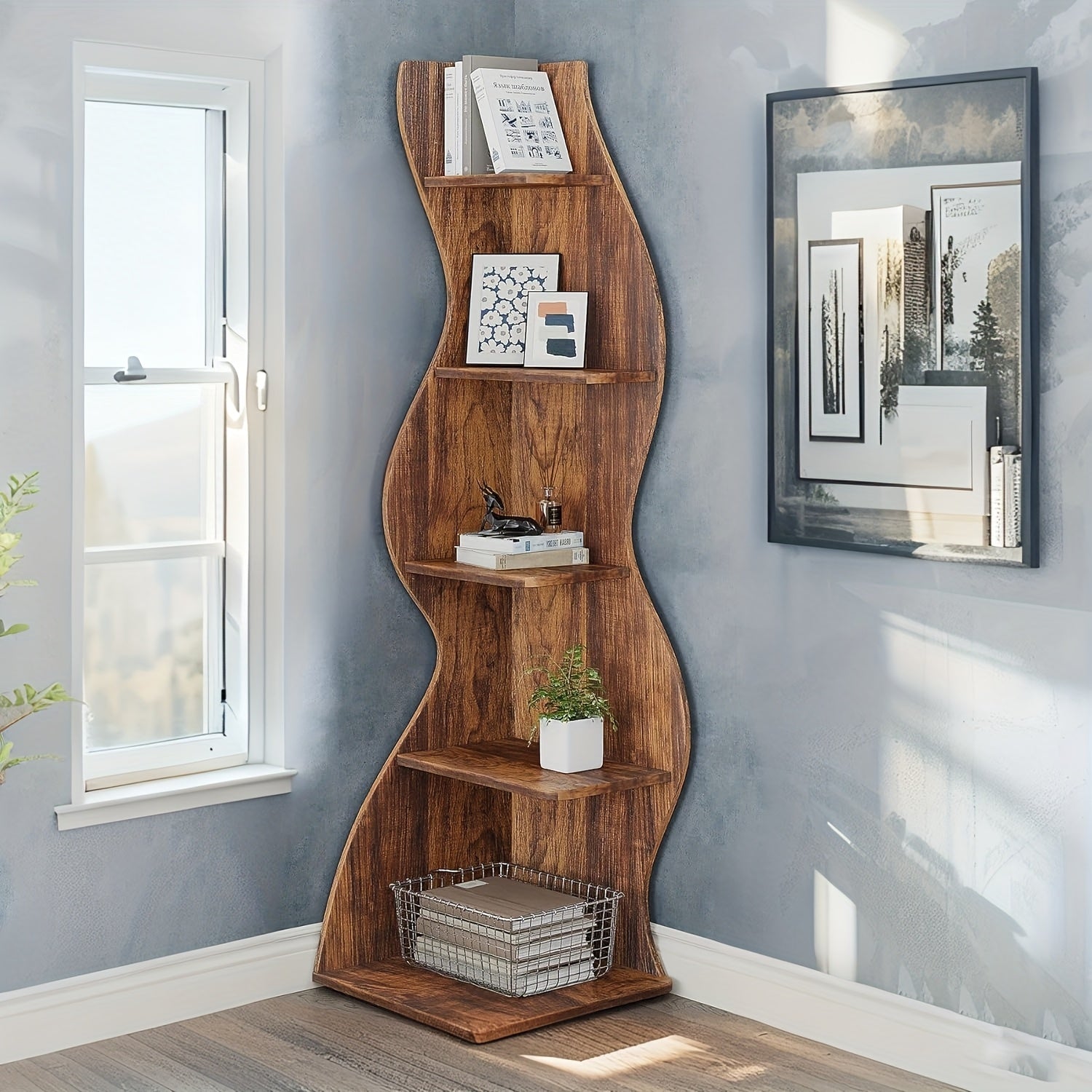 Corner Shelf shown in the Brown, 1pc option