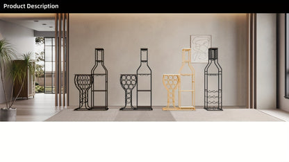 5-Tier Freestanding Wine Rack with Wine Glass Holder for Organized Everyday Storage detail image - detail view 14