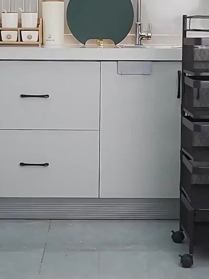 5-Tier Metal Kitchen Storage Shelf with Rolling Wheels and 360° Swivel detail image - detail view 12