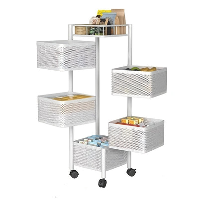 Kitchen Storage Shelf shown in the White - 5 Layers option