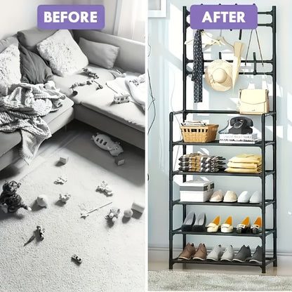 5-Tier Metal Shoe Racks And Entryway Organizers for Practical Everyday Home Use detail image - detail view 7