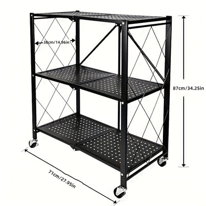 Outdoor Storage Rack shown in the Black-3 layers option