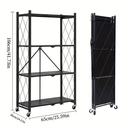 Outdoor Storage Rack shown in the Black-4 layers option