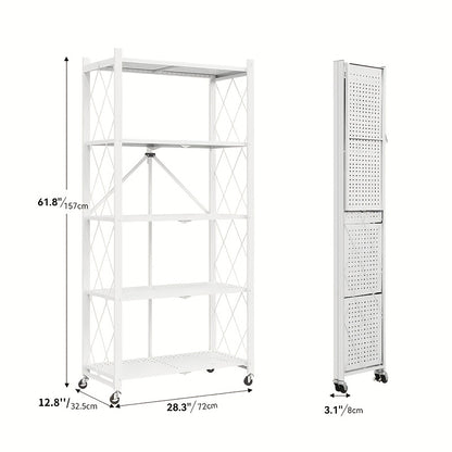 Outdoor Storage Rack shown in the White - 5 layers option