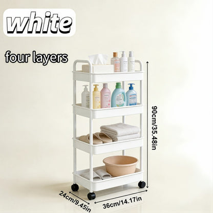 5-Tier Rolling Storage Trolley Rack with Rolling Wheels and Open Shelves for Bedroom detail image - detail view 11