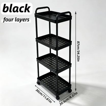 5-Tier Rolling Storage Trolley Rack with Rolling Wheels and Open Shelves for Bedroom detail image - detail view 7