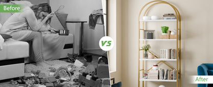 5-Tier Tall Bookshelf, Display Storage Shelf for Organized Everyday Storage in Bedroom detail image - detail view 13