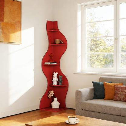 5-Tier Wall-Mounted Bookshelf with Multiple Color Options for Living Room detail image - detail view 14