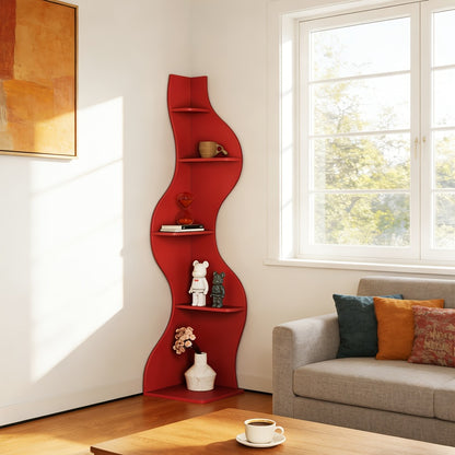 5-Tier Wall-Mounted Bookshelf with Multiple Color Options for Living Room detail image - detail view 16