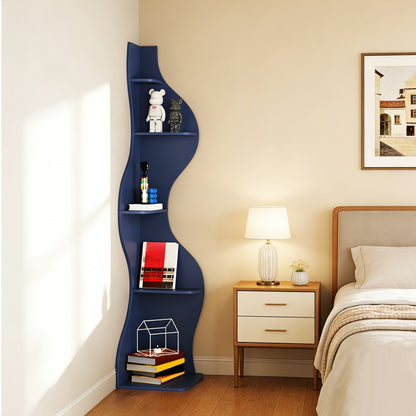 5-Tier Wall-Mounted Bookshelf with Multiple Color Options for Living Room detail image - detail view 8