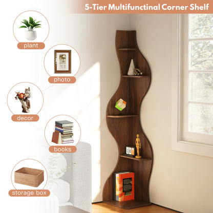 Bookshelf shown in the Walnut option
