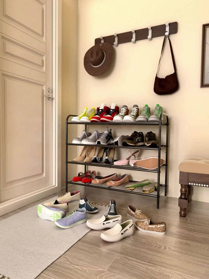 5/6-Tier Black Shoe Storage Cabinet for Household Shoe Organization, Foldable & Modular Design, Flip-Top Lid with Clear See-Through Window for Easy Access
