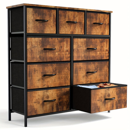 [Storage Cabinet Tower] 4/7/8/9-Drawer Home Display Cabinet, Storage Cabinet, Tall Dressing Table Fabric Storage Tower, Wooden Top, Suitable For Wardrobes, Entrances, Living Rooms, Can Be Purchased Individually Or Multiple As Needed