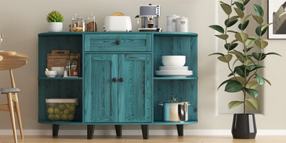 51.97-Inch Freestanding Sideboard Buffet Cabinet with Open Shelves for Kitchen detail image - detail view 18
