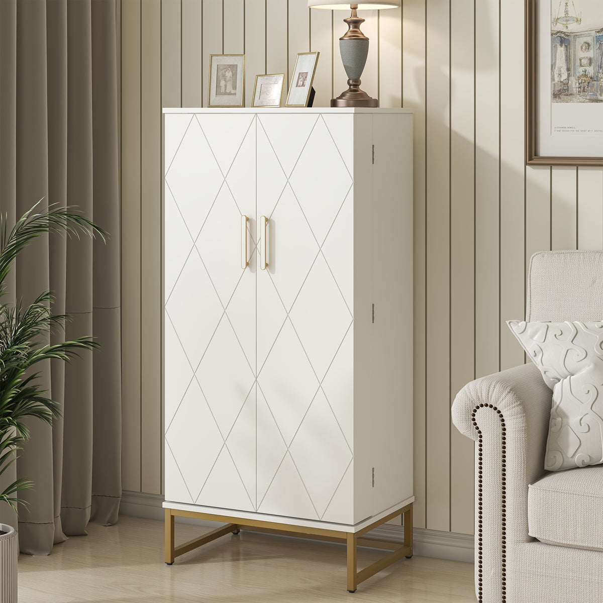 51-Inch Tall Kitchen Pantry Cabinet with Adjustable Shelves for Organized Everyday Storage detail image - detail view 4